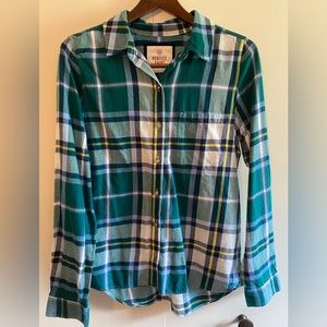 Checkered Green/white button up, Preowned, Excellent , SO PERFECT SHIRT, size L